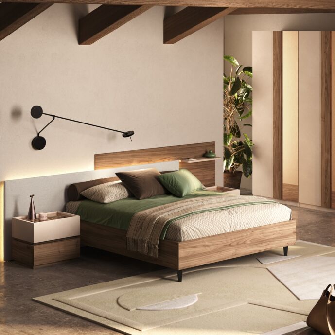 Camera matrimoniale moderna, Noce caramello e Cashmere