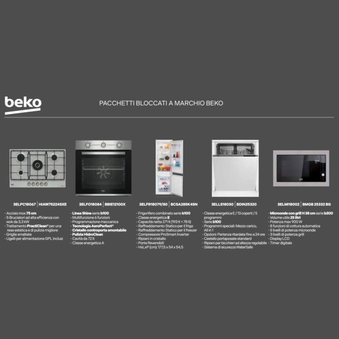Pacchetto bloccato Beko, 5 pezzi