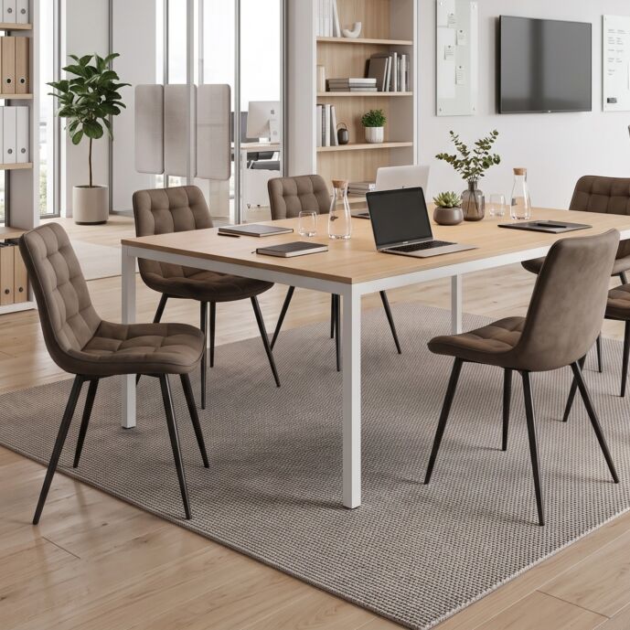 Sedia da ufficio, design moderno, velluto Marrone