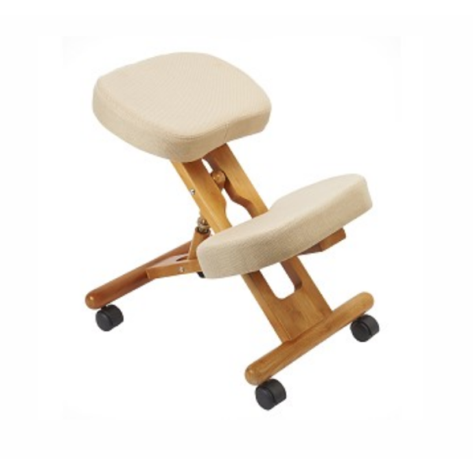 Sgabello ergonomico in legno con ruote