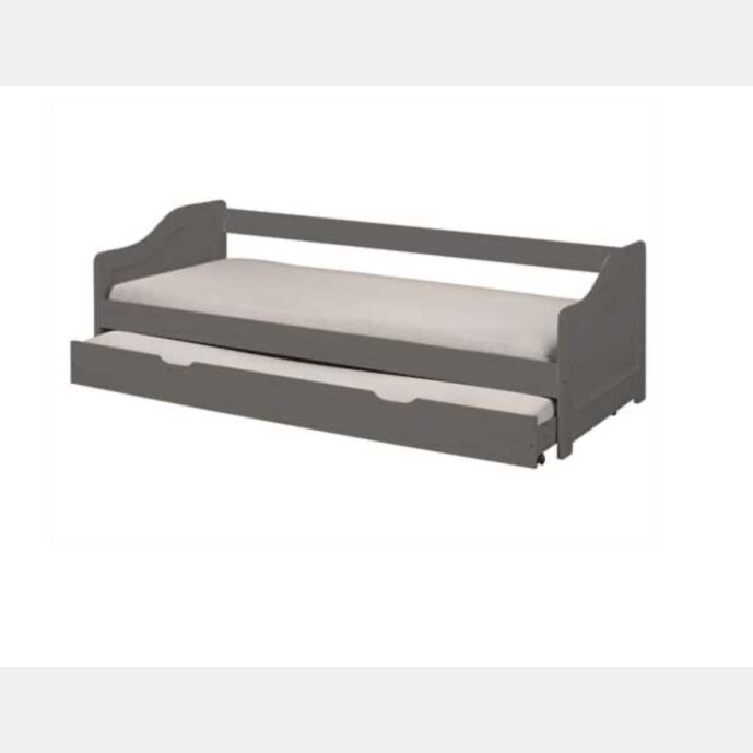 Divano letto con secondo letto ad estrazione, colore grigio