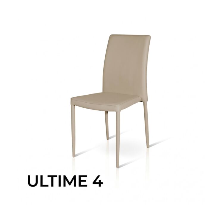 Sedia ecopelle Tortora, design moderno