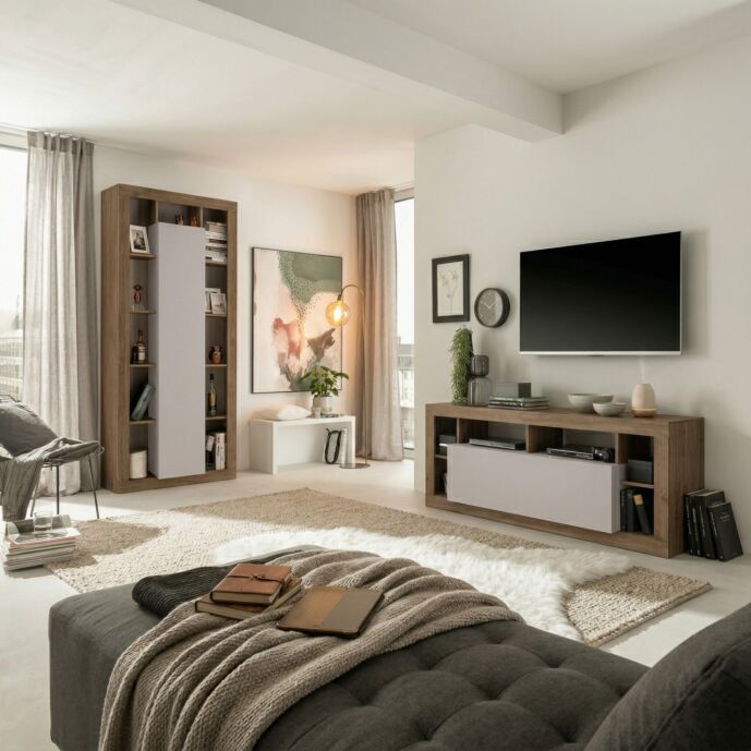 Soggiorno con madia e porta TV, Mercure e Cashmere