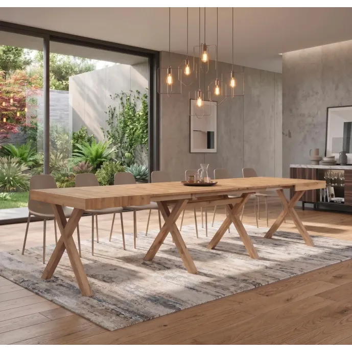 Tavolo consolle allungabile di design con porta allunghe 