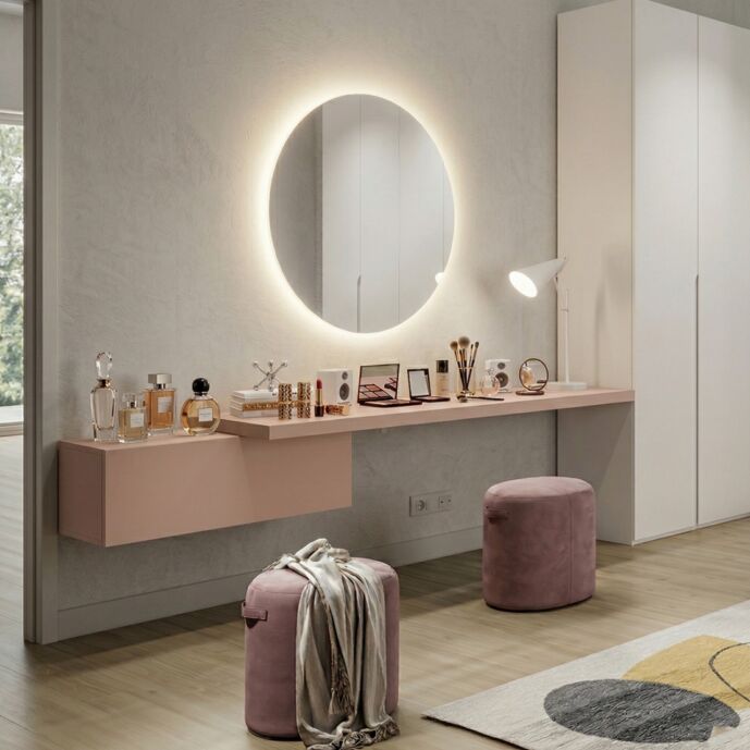 Zona trucco sospesa, Rosa antico, L.180