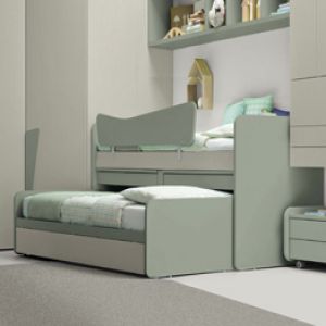 Letto multifunzionale 3 posti, finitura Rovere dorian e Agave