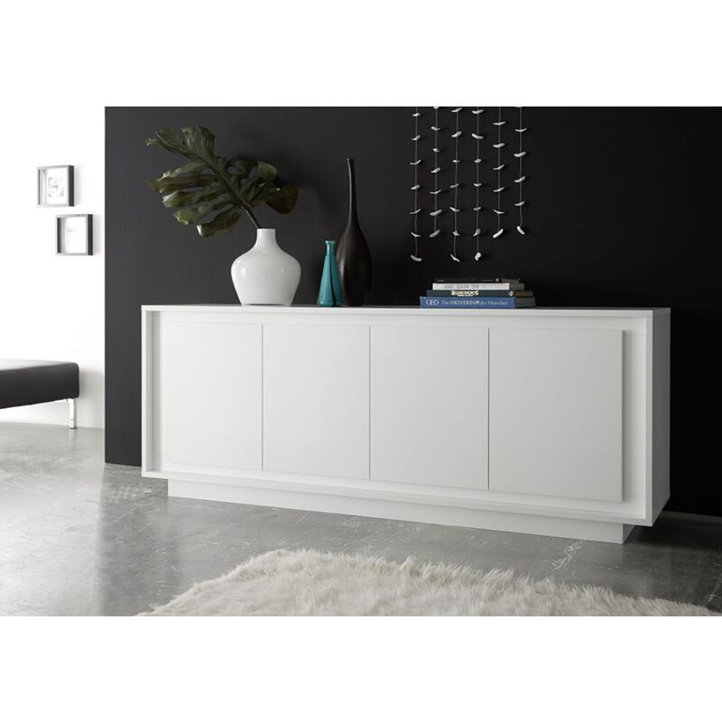 Credenza Moderna Bianca 150 Cm Con Ante E Maniglie Dorate - Buffet Lussuoso, Ripiani Regolabili - Foto 11