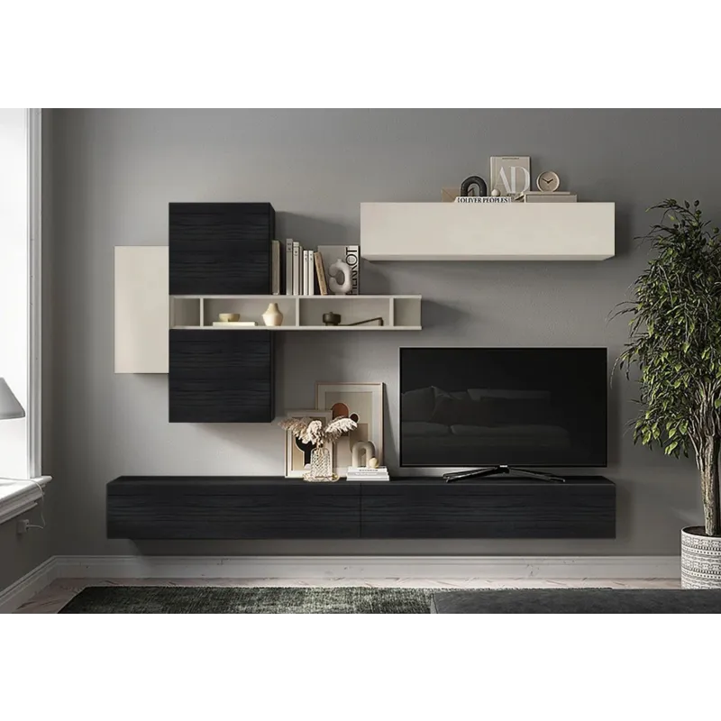 Fermatende minimalista classico - Nero 150 mm (confezione da 2