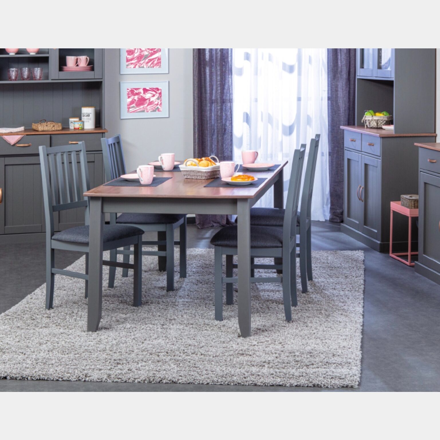 URBNLIVING Tavolo Da Toeletta In Legno Con 3 Cassetti, Colore Grigio, Dimensioni 79,5x93x40 Cm, Guide Metalliche