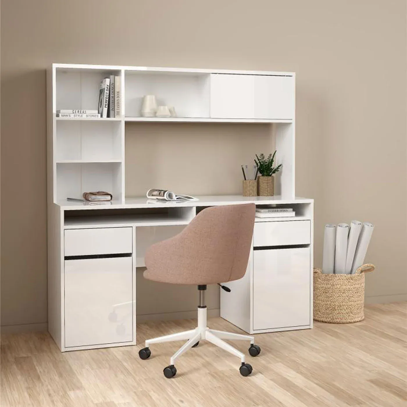 Specchio Ikea Scrivanie Camera Scrivania Bianco Lucido Con Due