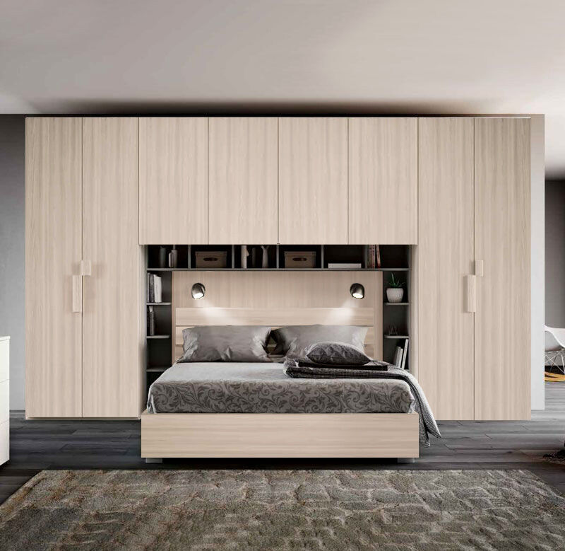 letto singolo armadio sopra il letto