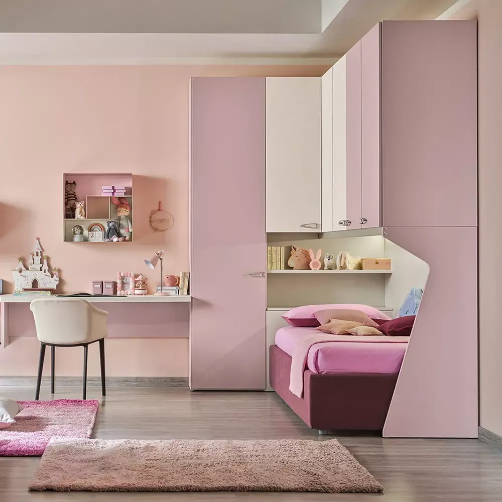 Cameretta Moretti Compact Scrivania Arancione Per Cameretta