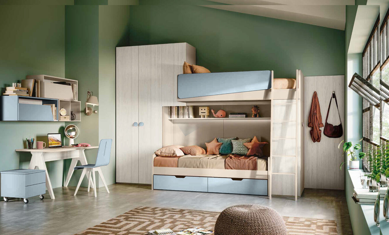mondo convenienza cameretta con scrivania a soppalco