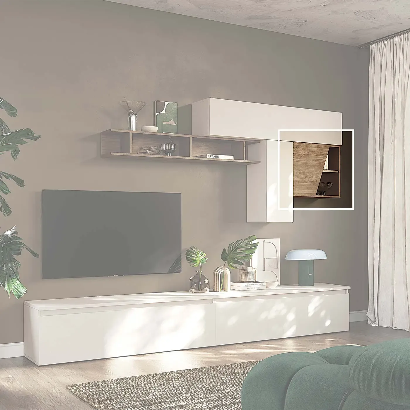 Pensile cubo Logica con anta obliqua, Mercure, pronta consegna