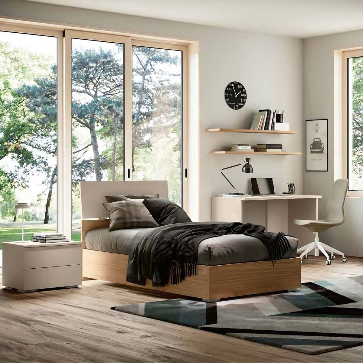 Lettino Bambini In Legno Massello Di Pino Con Cassetti - 70x140 Cm, Bianco, Con Rete A Doghe, Per Cameretta - Foto 3