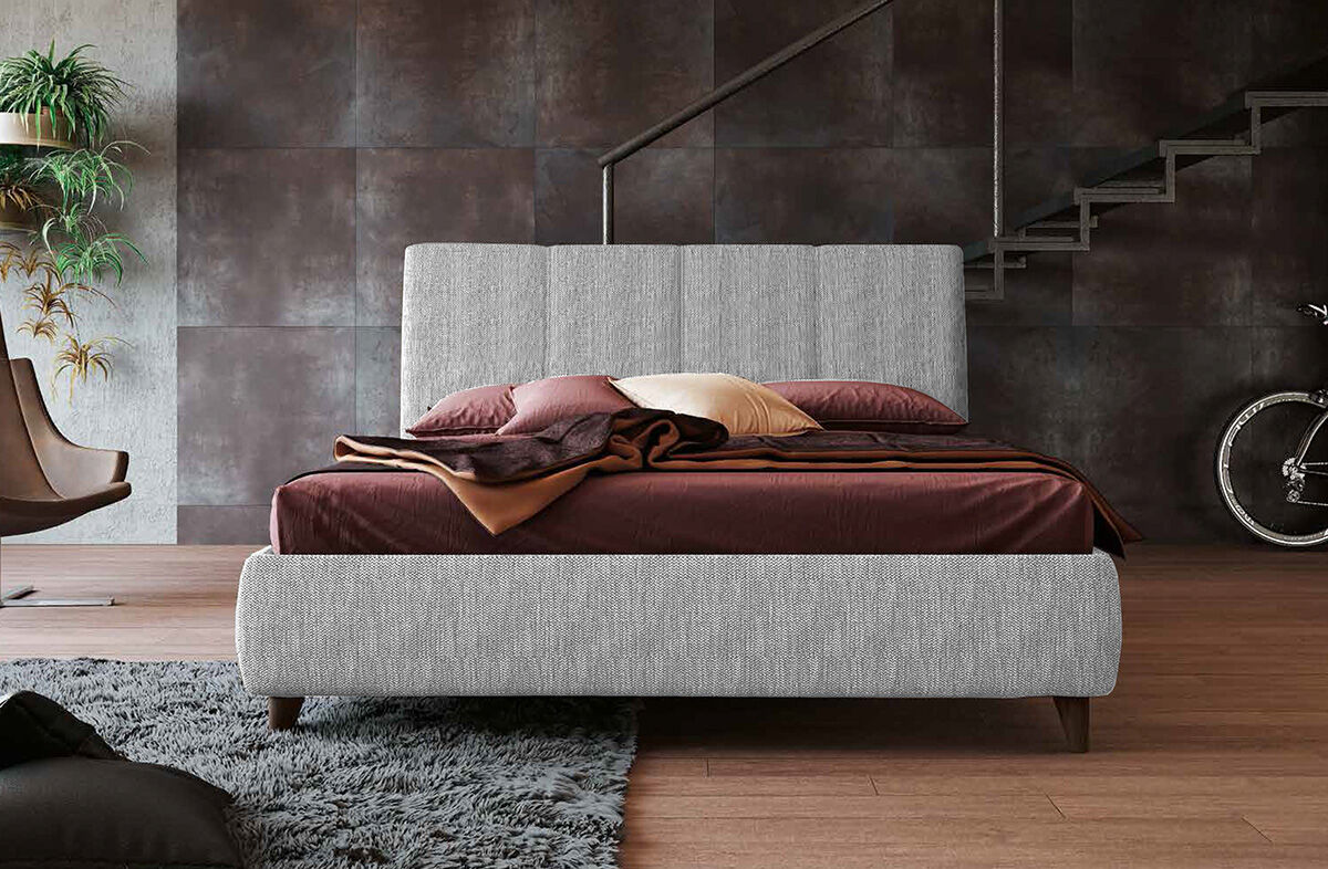 Letto Matrimoniale In Tessuto Grigio Chiaro Stile Chesterfield 160x200 Cm Con Rete A Doghe Inclusa