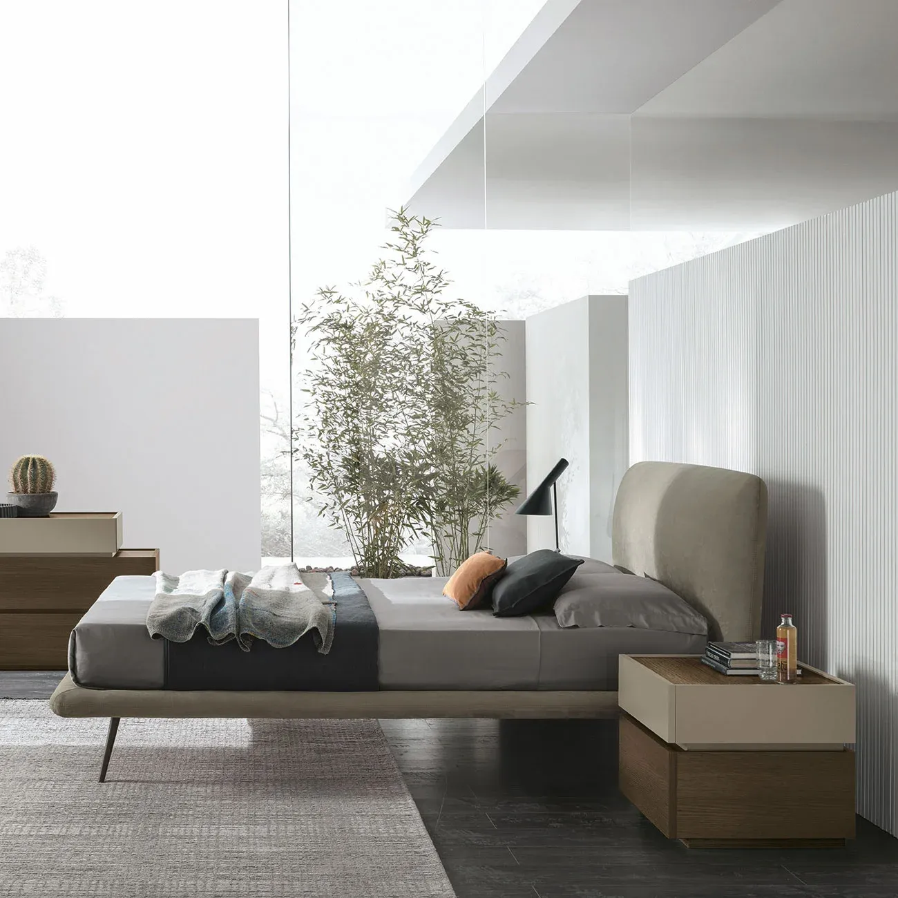 Letto imbottito Luna Tomasella, finitura tessuto Rinnova 36 - Main Image