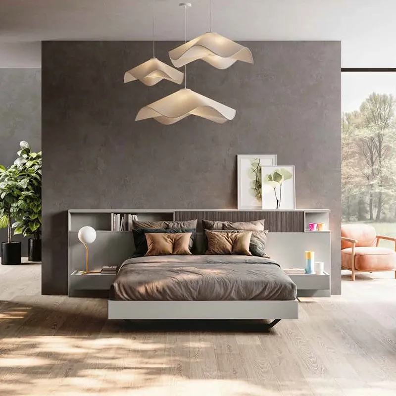 Comodini Sospesi Letto Matrimoniale Con Testata Contenitore