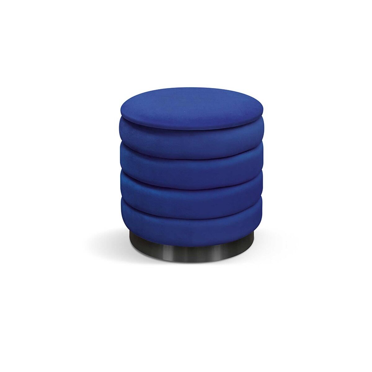 Pouf Contenitore Made in Italy in Velluto Blu - VULGANO
