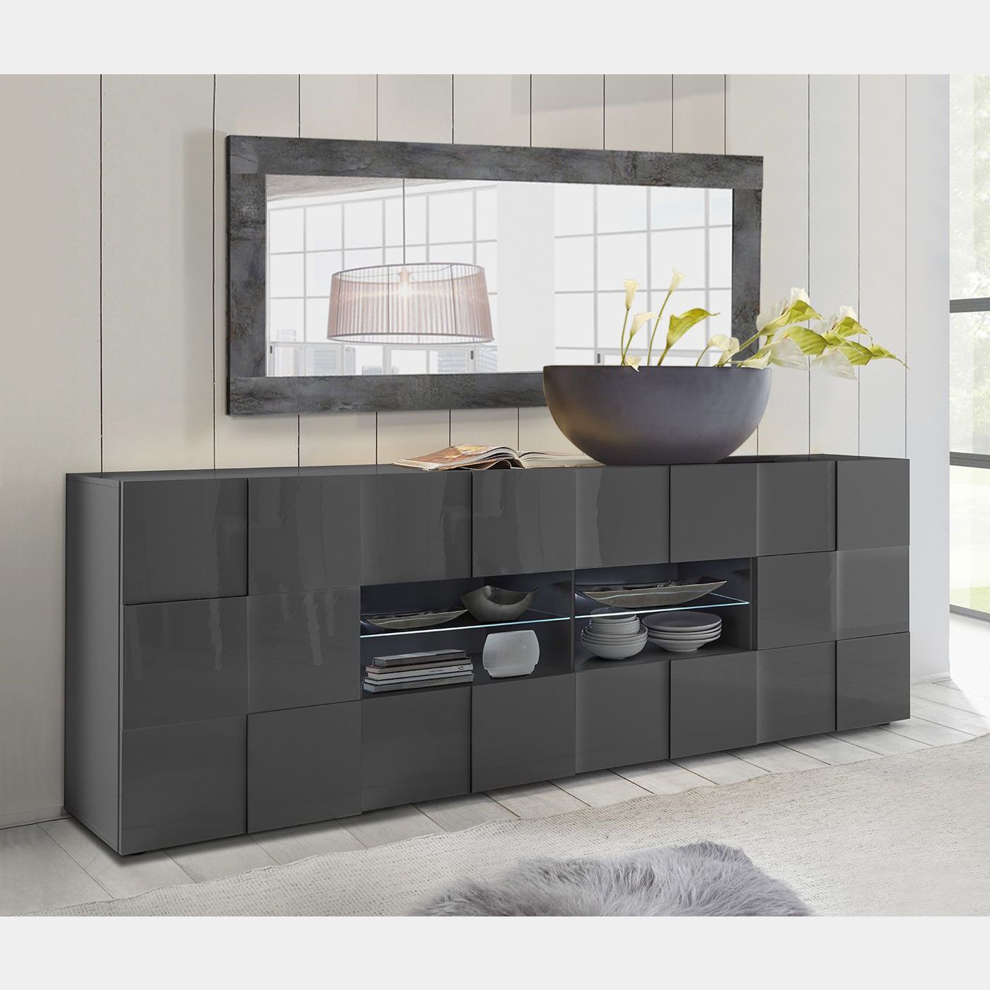 New Coro Home madia credenza soggiorno 160cm 4 cassetto 2 ante sala pranzo