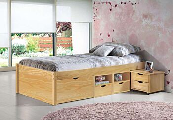 Letto con contenitore e comodino incluso