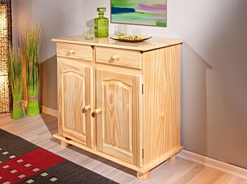 Madia due ante + due cassetti in legno massiccio / naturale