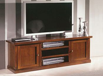 Porta TV in legno noce, arte povera - cm 160X55