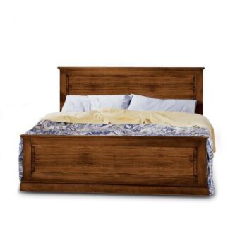 Letto matrimoniale in legno - lucidato noce, arte povera