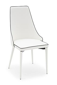Sedia ecopelle Bianca, con bordo nero
