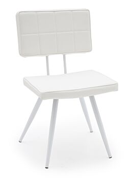 Sedia ecopelle Bianco di Design - texture a quadrati 