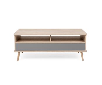Tavolino Rosvik con 3 cassetti in finitura Grigio Seta, Grigio Perla e Antracite