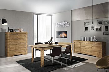 Soggiorno completo, in rovere miele