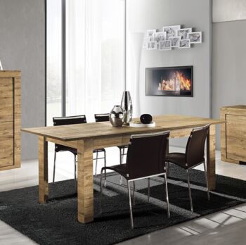 Tavolo moderno L. 137 cm allungabile, finitura Rovere Miele