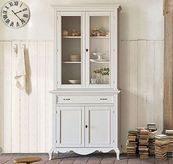 Credenza 2 ante + alzata 2 ante, finitura zinco