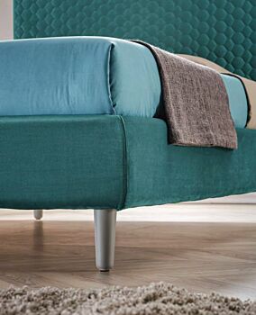 Letto 1 piazza e mezza Zen Moretti Compact in tessuto, finitura Smeraldo
