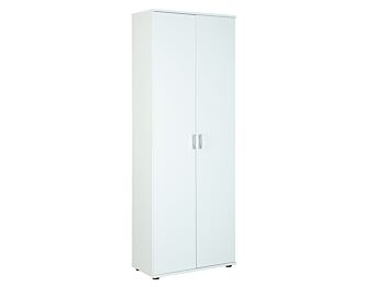 Armadio salvaspazio 2 ante e 5 ripiani, colore bianco