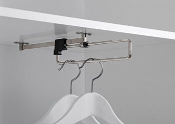 Credenza Madia salvaspazio a 2 ante sagomate, bianca laccata lucida, linea onda
