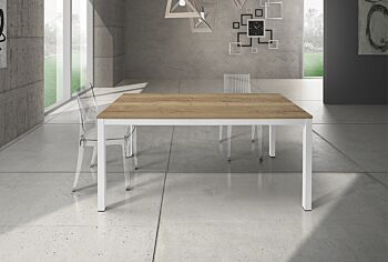 Tavolo in rovere nodato con un allunga da 50 cm