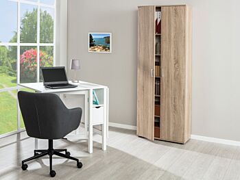 Armadio due ante + ripiani  legno finitura laminato rovere
