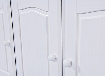 Credenza in legno massiccio a tre ante e tre cassetti / bianco