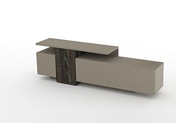 Porta TV moderno, sabbia e rovere scuro 