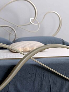 Letto in ferro battuto  Salieri, colore champagne, made in Italy