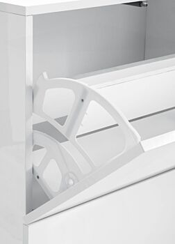 Scarpiera a 2 ante curve bianco laccato lucido, linea arco
