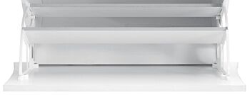Scarpiera a 2 ante curve bianco laccato lucido, linea arco