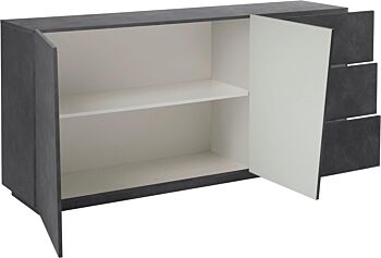 Madia credenza 2 ante 3 cassetti in finitura ardesia