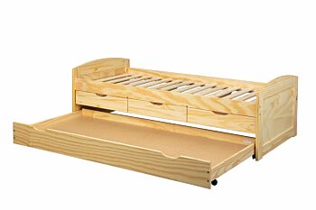 Letto con secondo letto ad estrazione e cassetti contenitore