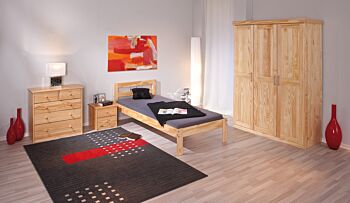 Armadio tre ante in legno massello finitura pino naturale