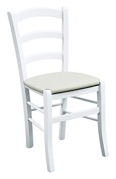 Sedia in finitura laccato bianco con fondino crema Zenzero Shop