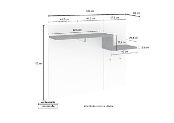 Appendiabiti moderno, finitura bianco lucido e ardesia, made in Italy