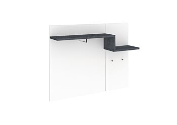 Appendiabiti moderno, finitura bianco lucido e ardesia, made in Italy